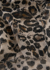 MARC CAIN COLLECTIONS Soft Cappuccino Leopard Print Scarf With Cashmere | ZC B4.15 Z17