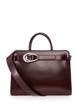 MARC CAIN COLLECTIONS Bright Maroon Elegant Handbag With Logo Buckle | ZC TI.02 L07