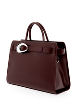 MARC CAIN COLLECTIONS Bright Maroon Elegant Handbag With Logo Buckle | ZC TI.02 L07