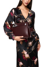 MARC CAIN COLLECTIONS Bright Maroon Elegant Handbag With Logo Buckle | ZC TI.02 L07