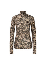 MARC CAIN COLLECTIONS Soft Cappuccino Semi-Transparent Leopard Print Top | ZC 48.54 J21
