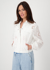 MONARI White Jacket With Broderie Anglaise | 409602