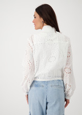 MONARI White Jacket With Broderie Anglaise | 409602