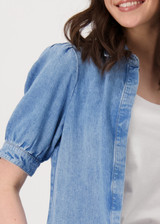 MONARI Blue Blouse With Puffed Sleeves | 409836