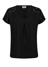 MOS MOSH Black Mmdayo V-Neck Tee | 170940