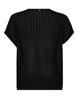MOS MOSH Black Mmshani Plain V-Neck Knit | 170740