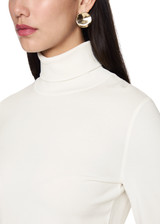 MARC CAIN COLLECTIONS Off-White Knitted In Germany Turtleneck Jumper | ZC 41.20 M43