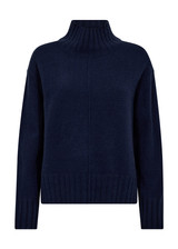 MOS MOSH Maritime Blue Mmaima Cashmere Highneck Knit | 165720
