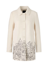 MARC CAIN COLLECTIONS Smoke Knitted In Germany Boiled Wool Coat | ZC 31.11 J29