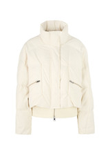 MARC CAIN COLLECTIONS Bright Ecru Quilted Down Jacket With Knitted Cuffs | ZC 12.09 W69