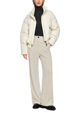 MARC CAIN COLLECTIONS Bright Ecru Quilted Down Jacket With Knitted Cuffs | ZC 12.09 W69