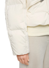 MARC CAIN COLLECTIONS Bright Ecru Quilted Down Jacket With Knitted Cuffs | ZC 12.09 W69