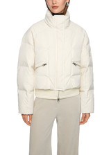 MARC CAIN COLLECTIONS Bright Ecru Quilted Down Jacket With Knitted Cuffs | ZC 12.09 W69