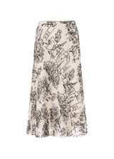 MARC CAIN COLLECTIONS Smoke Pleated Skirt With City Motif | ZC 71.20 W84