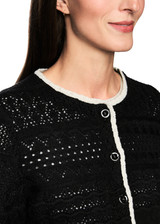 MARC CAIN COLLECTIONS Black Knitted In Germany New Wool Cardigan | ZC 39.16 M45