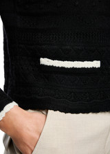 MARC CAIN COLLECTIONS Black Knitted In Germany New Wool Cardigan | ZC 39.16 M45