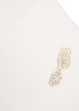 MARC CAIN COLLECTIONS Off-White Bucket Hat With Flower Appliqué | ZC H1.05 Z23