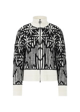 MARC CAIN SPORTS Black And White Knitted In Germany Cardigan | ZS 39.18 M26