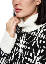 MARC CAIN SPORTS Black And White Knitted In Germany Cardigan | ZS 39.18 M26