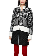 MARC CAIN SPORTS Black And White Knitted In Germany Cardigan | ZS 39.18 M26