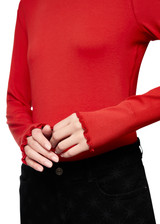 MARC CAIN SPORTS Cranberry Plain Long-Sleeved Turtleneck Shirt | ZS 48.43 J50