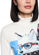 MARC CAIN SPORTS Off-White Long-Sleeved Shirt With Turtleneck | ZS 48.43 J77