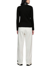 MARC CAIN SPORTS Black Ribbed Shirt With Shiny Collar | ZS 48.44 J55