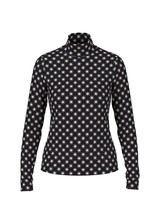 MARC CAIN SPORTS Black And White Long-Sleeved Shirt With Snowstar Print | ZS 48.52 J69