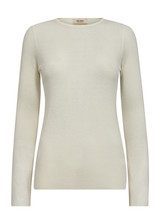 MOS MOSH Ecru Bouch O-Neck Knit | 168080