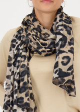 MONARI Brown Scarf With Leopard Print | 809142