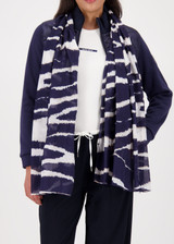 MONARI Blue Zebra-Patterned Scarf | 809158