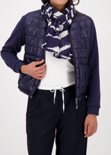 MONARI Blue Zebra-Patterned Scarf | 809158