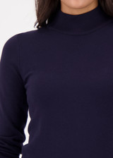 MONARI Blue Basic Long-Sleeve Jumper With Stand-Up Collar | 808988