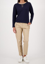 MONARI Blue Sweatshirt With Decorative Detail | 809009