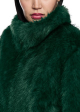 MARC CAIN COLLECTIONS Dark Jade Green Cosy Faux Fur Jacket | ZC 12.07 W64