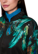 MARC CAIN COLLECTIONS Dark Jade Green Blouson With Feather Print | ZC 31.17 W85
