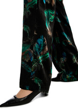 MARC CAIN COLLECTIONS Dark Jade Green Warri Velvet Trousers With Print | ZC 81.30 W79