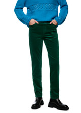 MARC CAIN COLLECTIONS Dark Jade Green Siena Slip-On Trousers In Velvet | ZC 81.31 W48