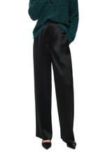 MARC CAIN COLLECTIONS Black Wasco Satin Trousers With Wide Cut | ZC 81.32 W80