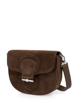MARC CAIN COLLECTIONS Dark Chestnut Brown Suede Shoulder Bag | ZC TI.09 L28