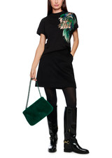 MARC CAIN COLLECTIONS Black Cotton Shirt With Feather Print | ZC 48.23 J45