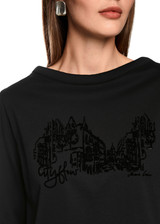 MARC CAIN COLLECTIONS Black T-Shirt Made From Organic Cotton | ZC 48.14 J43