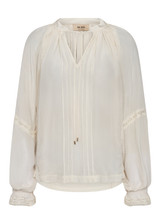 MOS MOSH Ecru Vuella Ls Blouse | 173760
