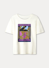 POM AMSTERDAM White Tshirt - Croissant Romance | SP9249