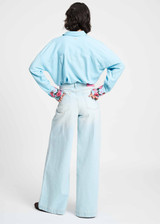 POM AMSTERDAM Blue Blouse - Sky Blue Melange | SP9283