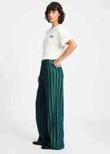 POM AMSTERDAM Green Jeans - Denim Striped | SP9305