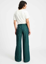 POM AMSTERDAM Green Jeans - Denim Striped | SP9305