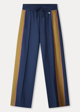 POM AMSTERDAM Blue Pants - Colourblock Nightfall Blue | SP9261