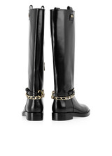 MARC CAIN COLLECTIONS Black Leather Riding Boots With Detail | ZC SA.04 L34