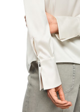 MARC CAIN COLLECTIONS Smoke Silk Blouse With Flounce | ZC 51.24 W78